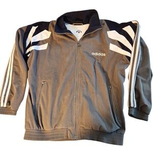 Adidas Jacket Mens Large Full Zip Track Trefoil F180 Vintage Style Retro 80s 90s